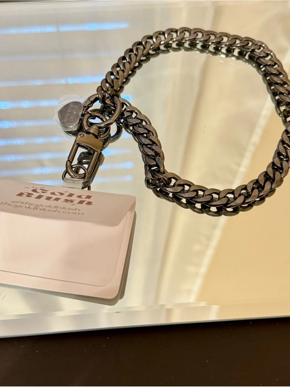 Gold Blush Gunmetal Chain Phone Chain or Keychain Wristlet